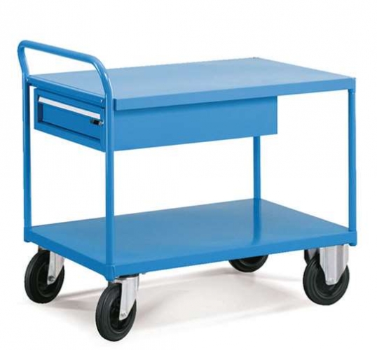 Xe đẩy hàng 2 tầng có ngăn kéo - xe day hang 2 tang co ngan keo