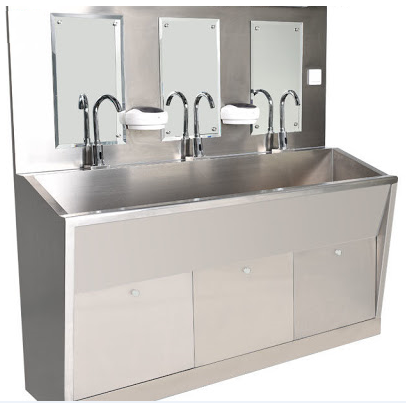 Chậu rửa tay inox cho phòng phẫu thuật rộng 2000mm - chau rua tay inox cho phong phau thuat rong 2000mm