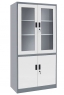 Tủ văn phòng loại cao 1800mm 2 cửa kiếng+ 2 cửa sắt